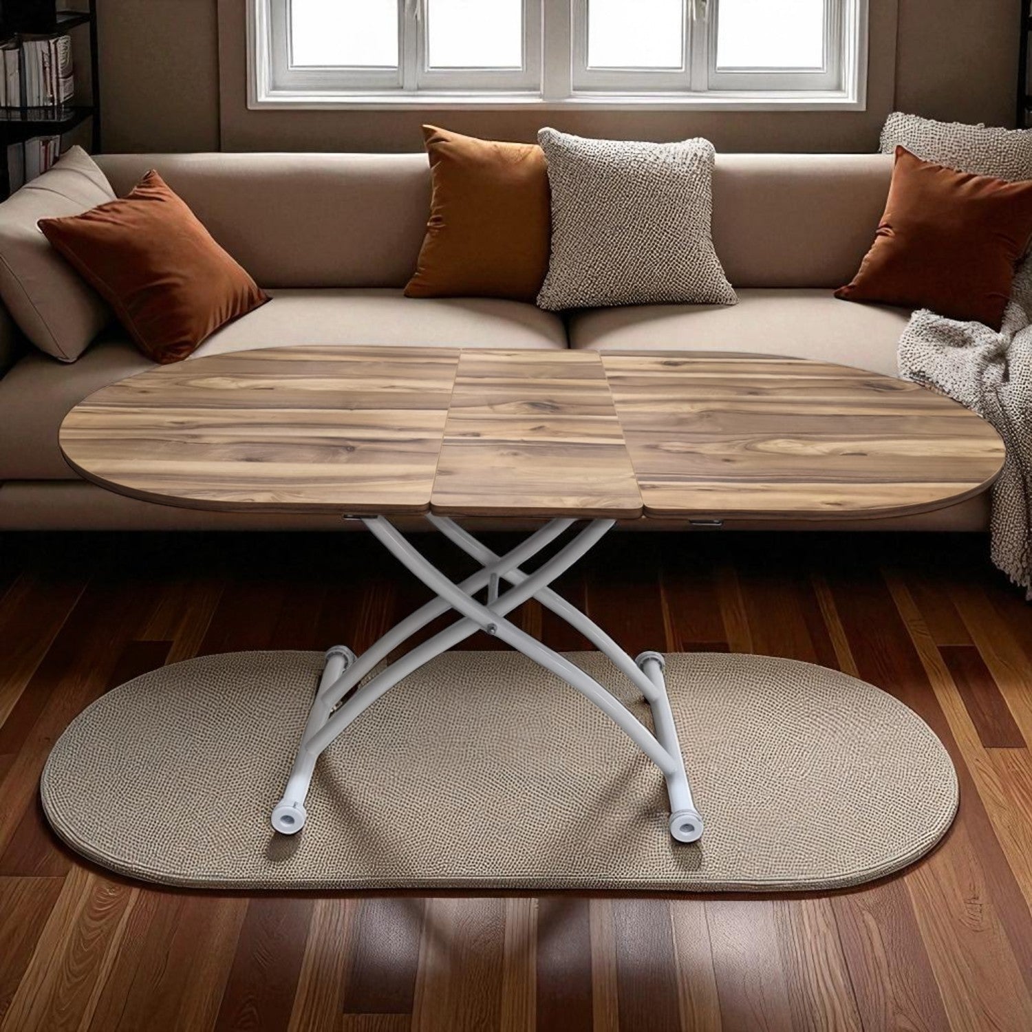 Oval Extendable Smart Table | Urartu MDF & White
