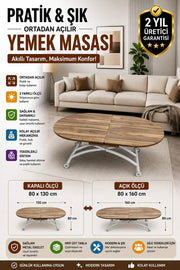 Oval Extendable Smart Table | Urartu MDF & White