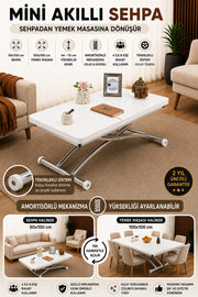 Mini Juppo Smart Coffee Table – White MDF Top & Chrome Flared Metal Leg