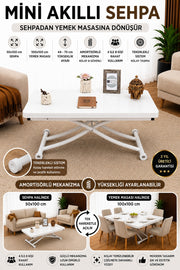 Mini Juppo Smart Coffee Table – White MDF Top & White Metal Leg