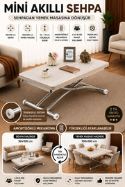 Mini Juppo Smart Coffee Table – Lisbon MDF Top & Chrome Outward Curved Metal Leg