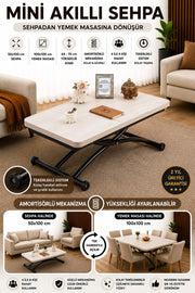 Mini Juppo Smart Coffee Table – Lisbon MDF Top & Black Outward Curved Metal Legs
