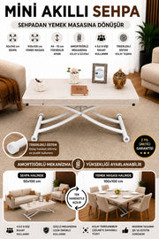 Mini Juppo Smart Coffee Table – Lisbon MDF Top & White Metal Leg