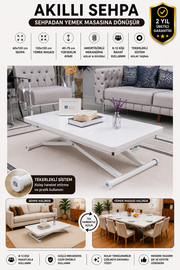 Home Smart Coffee Table – White MDF Top & White Metal Leg
