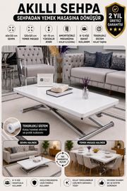 Home Smart Coffee Table – White MDF Top & Chrome-Plated Metal Legs