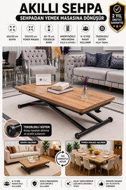 Home Smart Coffee Table – EfesCam MDF Top & Black Metal Leg