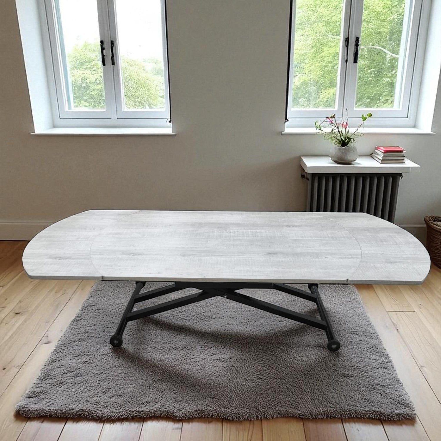 Oval Side-Opening Smart Table | Lisbon MDF & Black