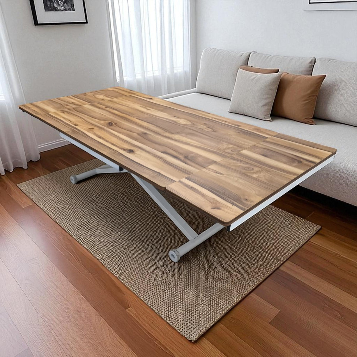 Side Opening Smart Table | Lisbon MDF & White Leg