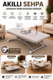 Juppo Smart Coffee Table – Lisbon MDF Top & Chrome Flared Metal Leg