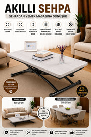 Juppo Smart Coffee Table – Lisbon MDF Top & Black Outward Curved Metal Legs