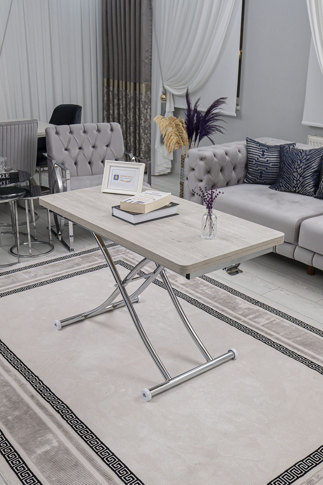 Juppo Smart Coffee Table – Lisbon MDF Top & Chrome Metal Legs