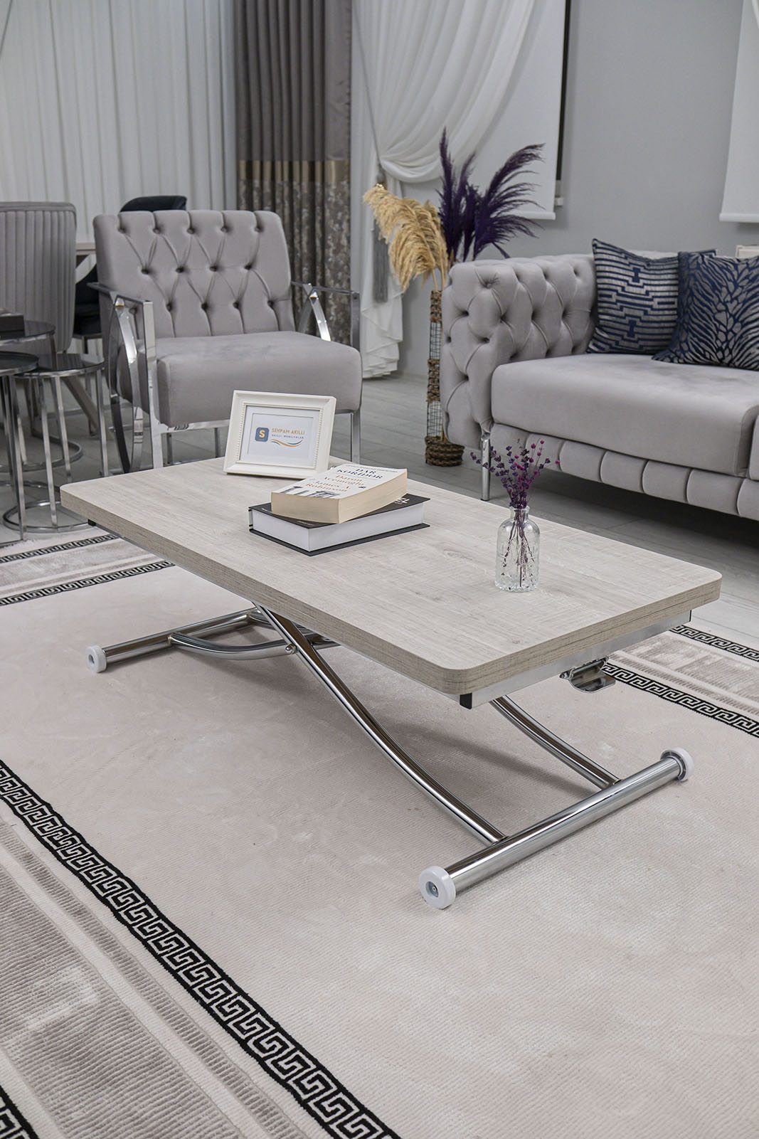 Juppo Smart Coffee Table – Lisbon MDF Top & Chrome Metal Legs