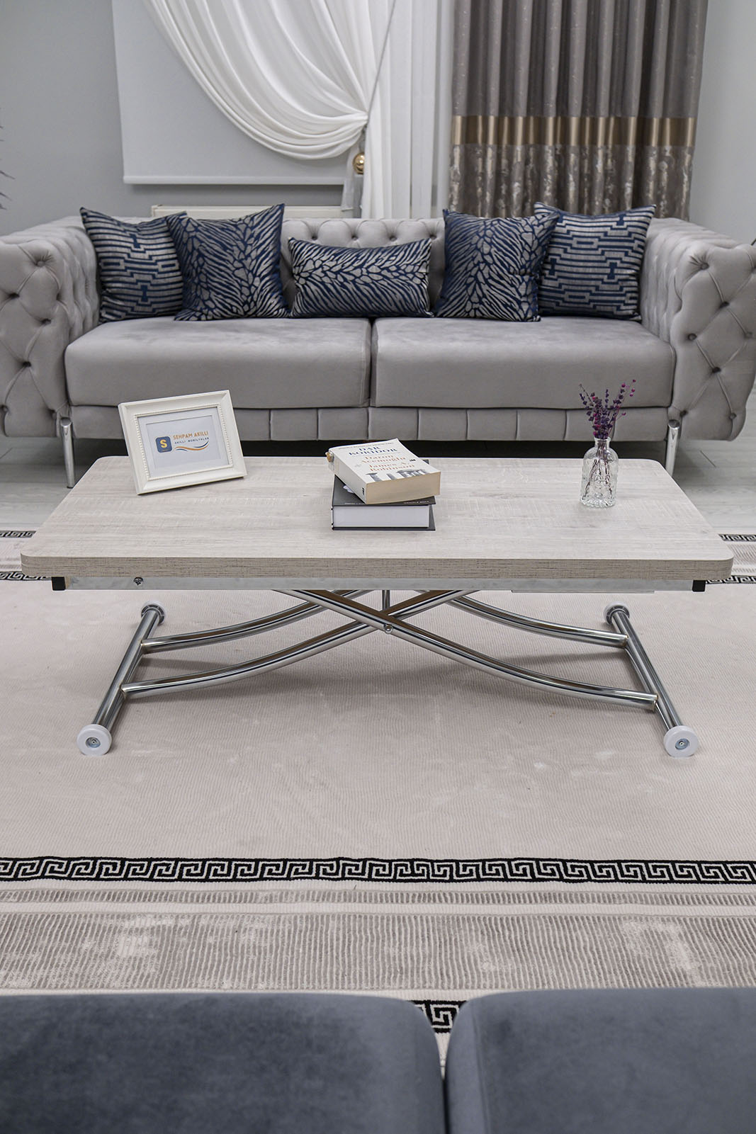 Juppo Smart Coffee Table – Lisbon MDF Top & Chrome Metal Legs