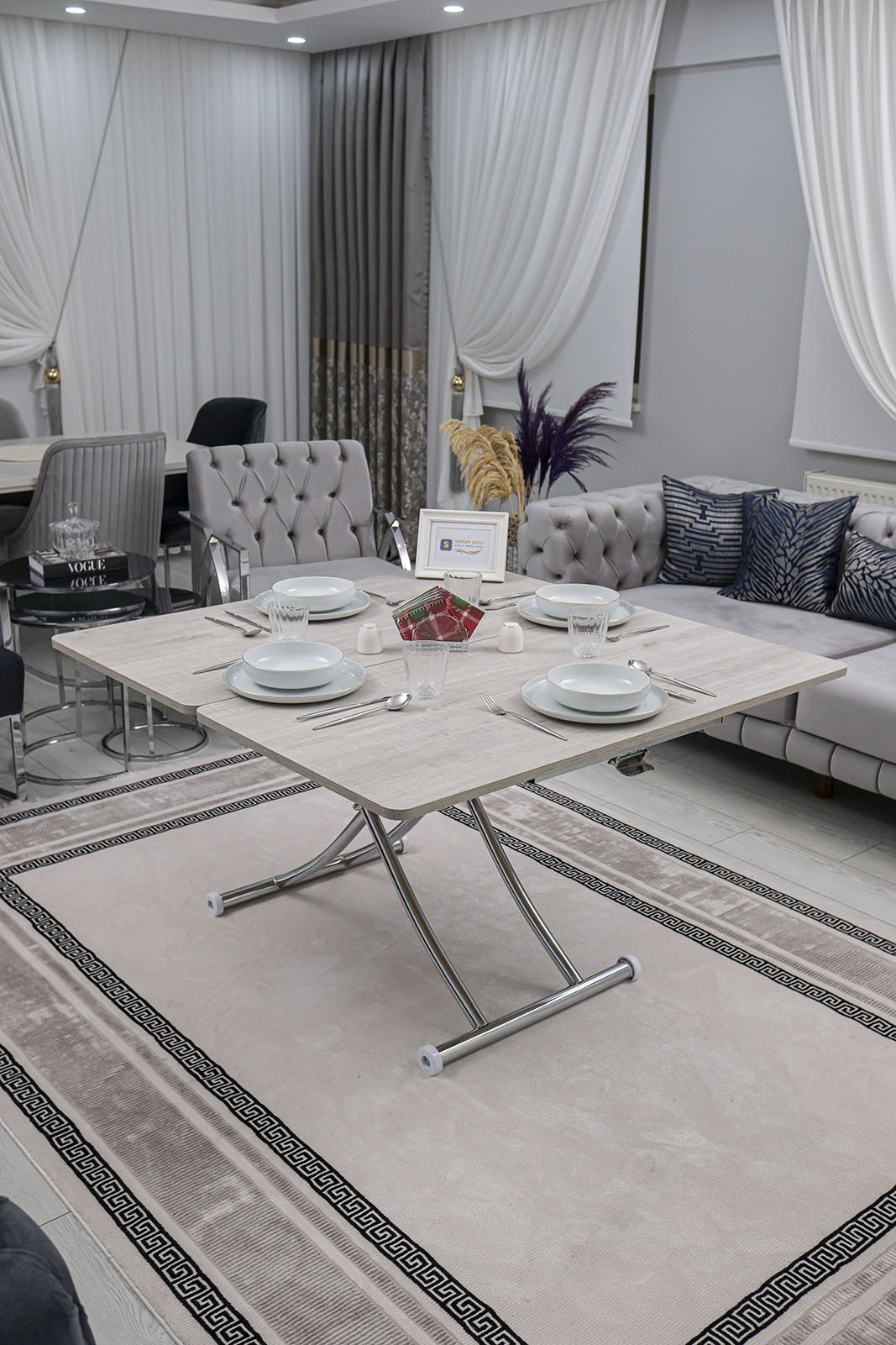 Juppo Smart Coffee Table – Lisbon MDF Top & Chrome Metal Legs