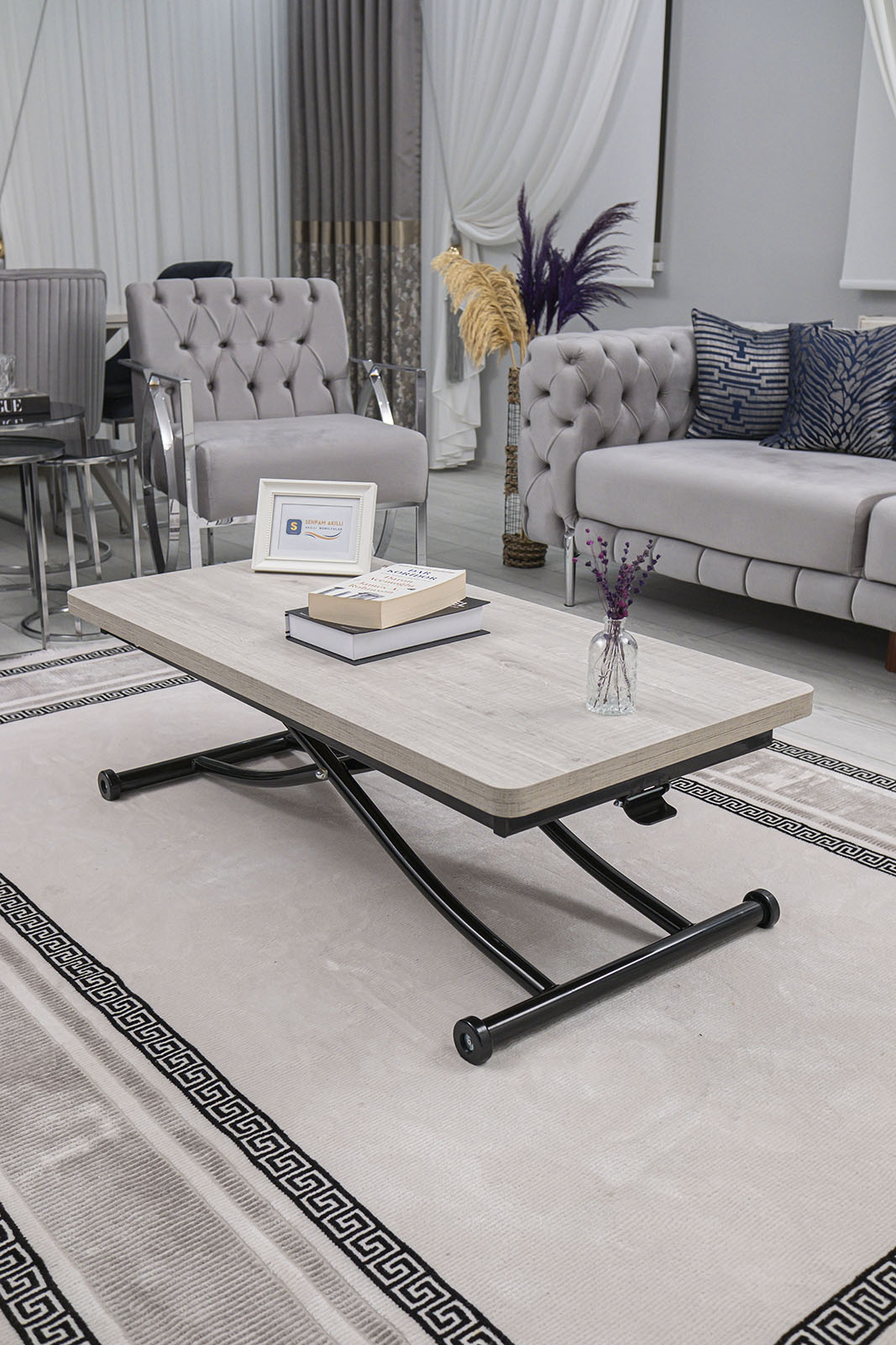 Juppo Smart Coffee Table – Lisbon MDF Top & Black Metal Leg