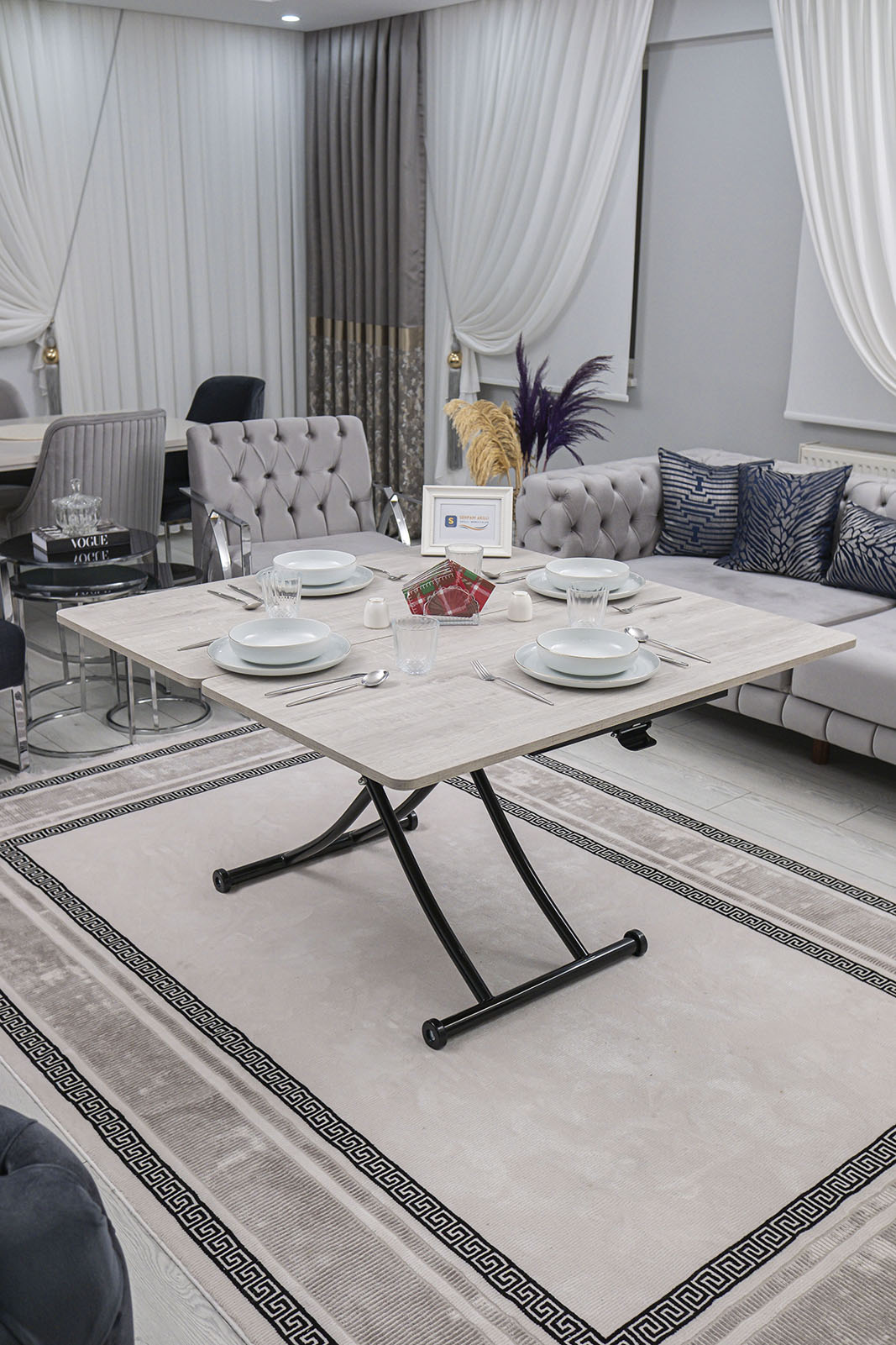 Juppo Smart Coffee Table – Lisbon MDF Top & Black Metal Leg