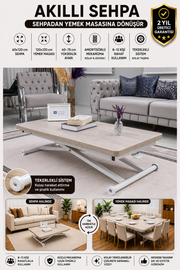 Home Smart Coffee Table – Lisbon MDF Top & White Metal Legs