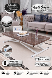 Home Smart Coffee Table – Anthracite MDF Top & White Metal Legs