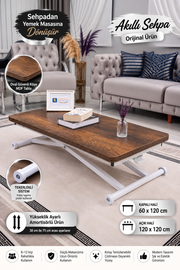 Home Smart Coffee Table – White MDF Top & White Metal Leg
