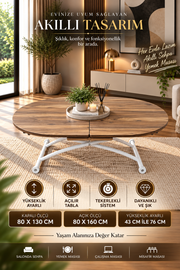 Oval Extendable Smart Table | Urartu MDF & White