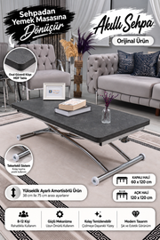 Juppo Smart Coffee Table – Milled Anthracite MDF Top & Chrome Outward Curved Metal Leg