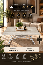 Extendable Square Smart Table | Lisbon MDF & White