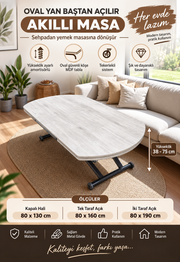 Oval Side-Opening Smart Table | Lisbon MDF & Black
