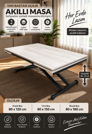 Side-Opening Smart Table | Lisbon MDF & Black Legs