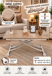 Mini Juppo Smart Coffee Table - Antiquelite MDF Top & Chrome-Plated Metal Legs