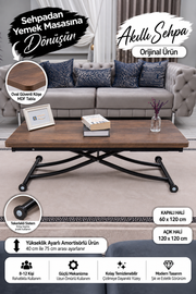 Juppo Smart Coffee Table - Antiklayt MDF Top & Black Metal Legs