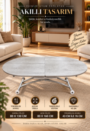 Oval Extendable Smart Table | Lisbon MDF & Chrome