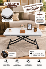 Mini Juppo Smart Table – White MDF Top & Black Metal Legs