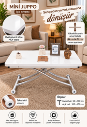 Mini Juppo Smart Coffee Table – White MDF Top & Chrome-Plated Metal Legs