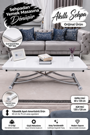Juppo Smart Coffee Table – White MDF Top & Chrome Metal Leg