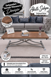 Juppo Smart Coffee Table – Walnut MDF Top & Chrome Metal Leg