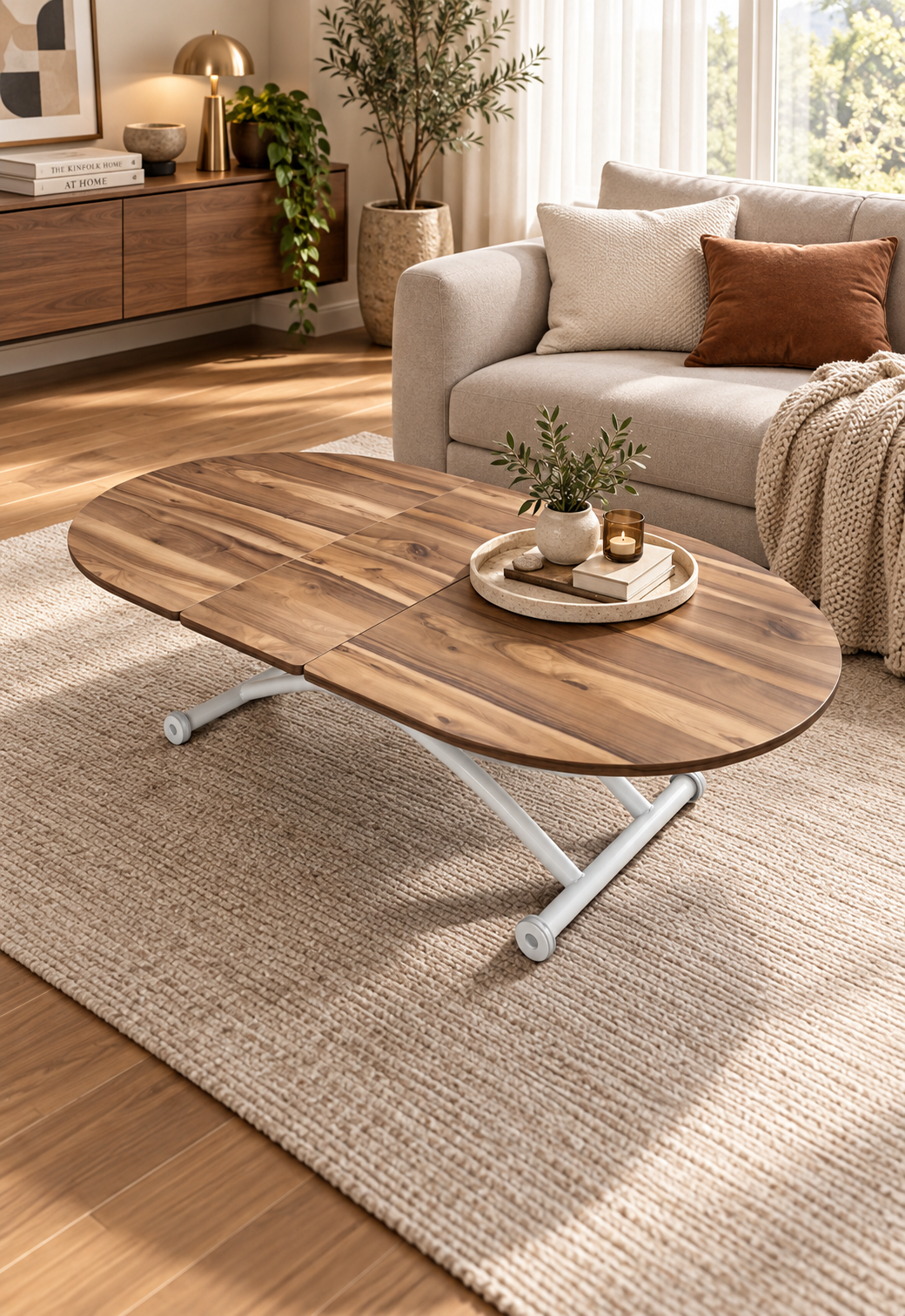 Oval Extendable Smart Table | Urartu MDF & White