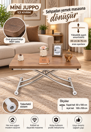 Mini Juppo Smart Coffee Table – Walnut MDF Top & Chrome Plated Metal Legs
