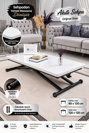 Home Smart Coffee Table – White MDF Top & Black Metal Leg
