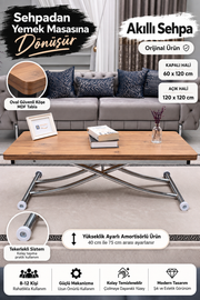 Juppo Smart Coffee Table – EfesCam MDF Top & Chrome Metal Leg