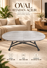 Oval Extendable Smart Table | Lisbon MDF & Black