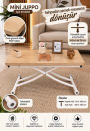 Mini Juppo Smart Coffee Table – White MDF Top & White Metal Leg