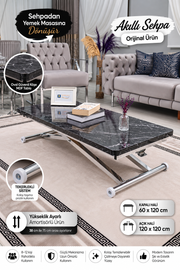 Home Smart Coffee Table – Black Marble MDF Top & Chrome Plated Metal Leg