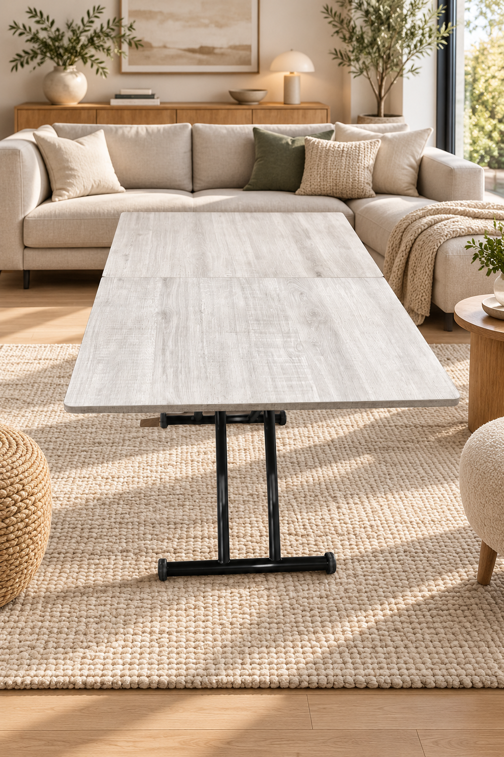 Extendable Square Smart Table | Lisbon MDF & Black