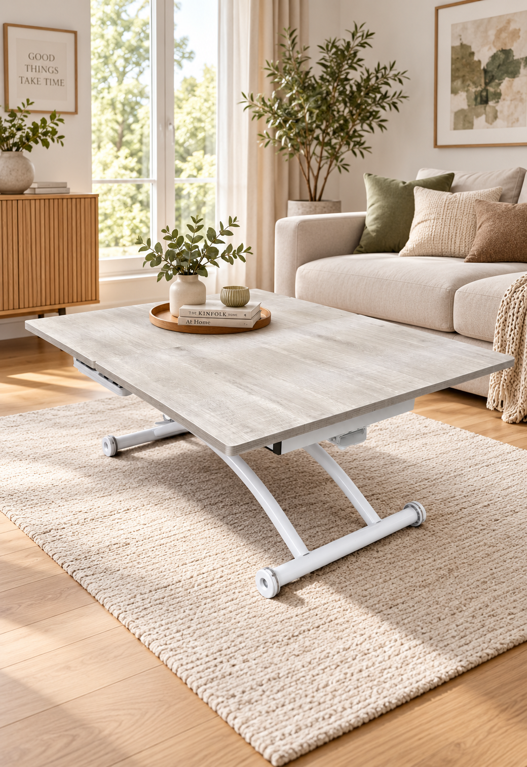 Extendable Square Smart Table | Lisbon MDF & White