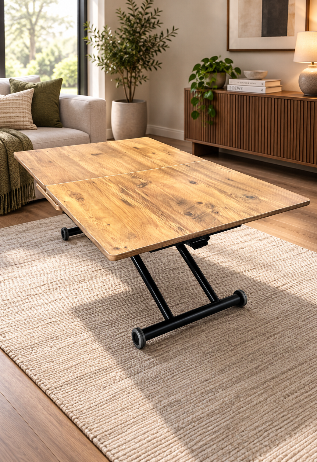 Extendable Square Smart Table | EfesCam MDF & Black