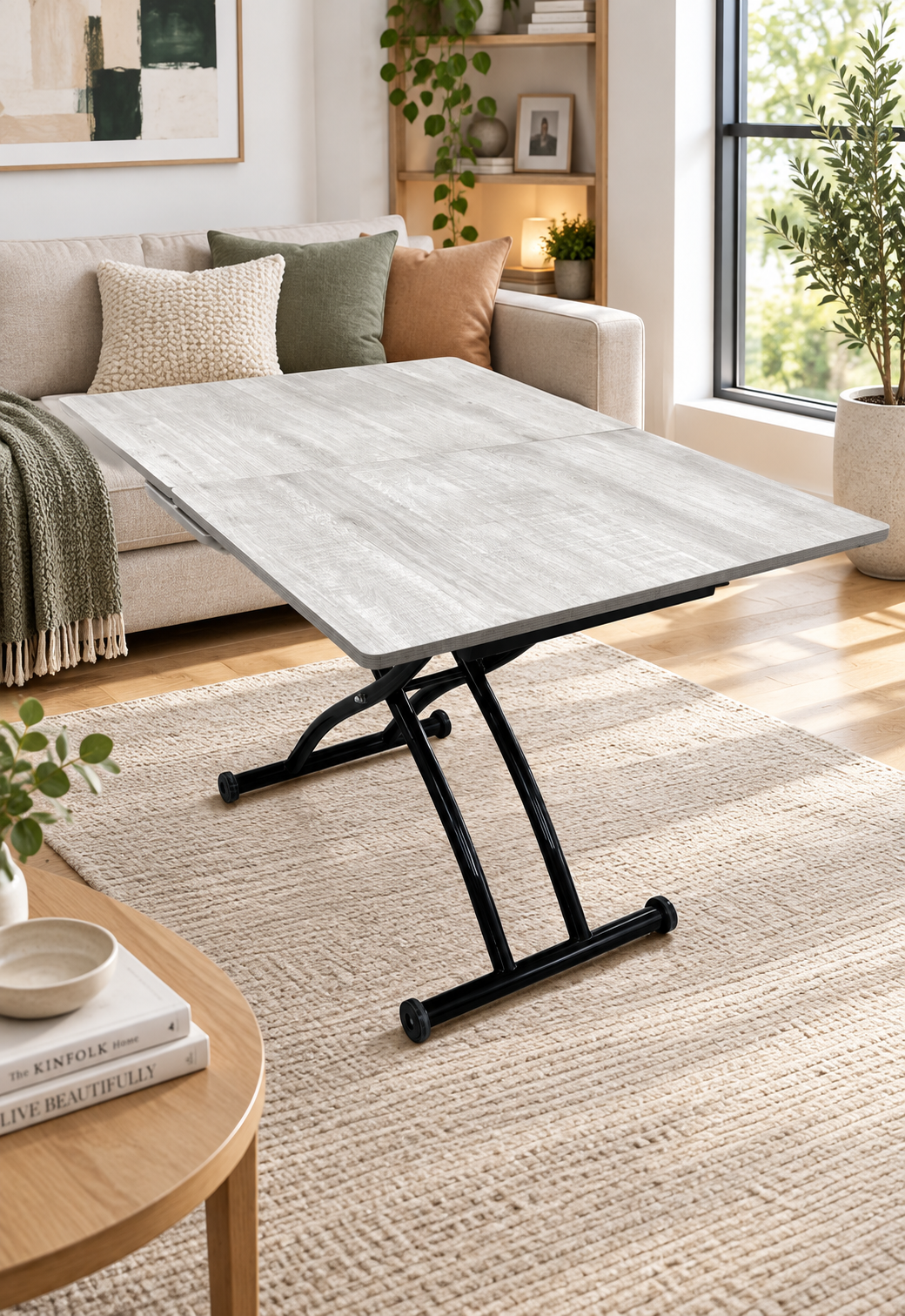 Extendable Square Smart Table | Lisbon MDF & Black