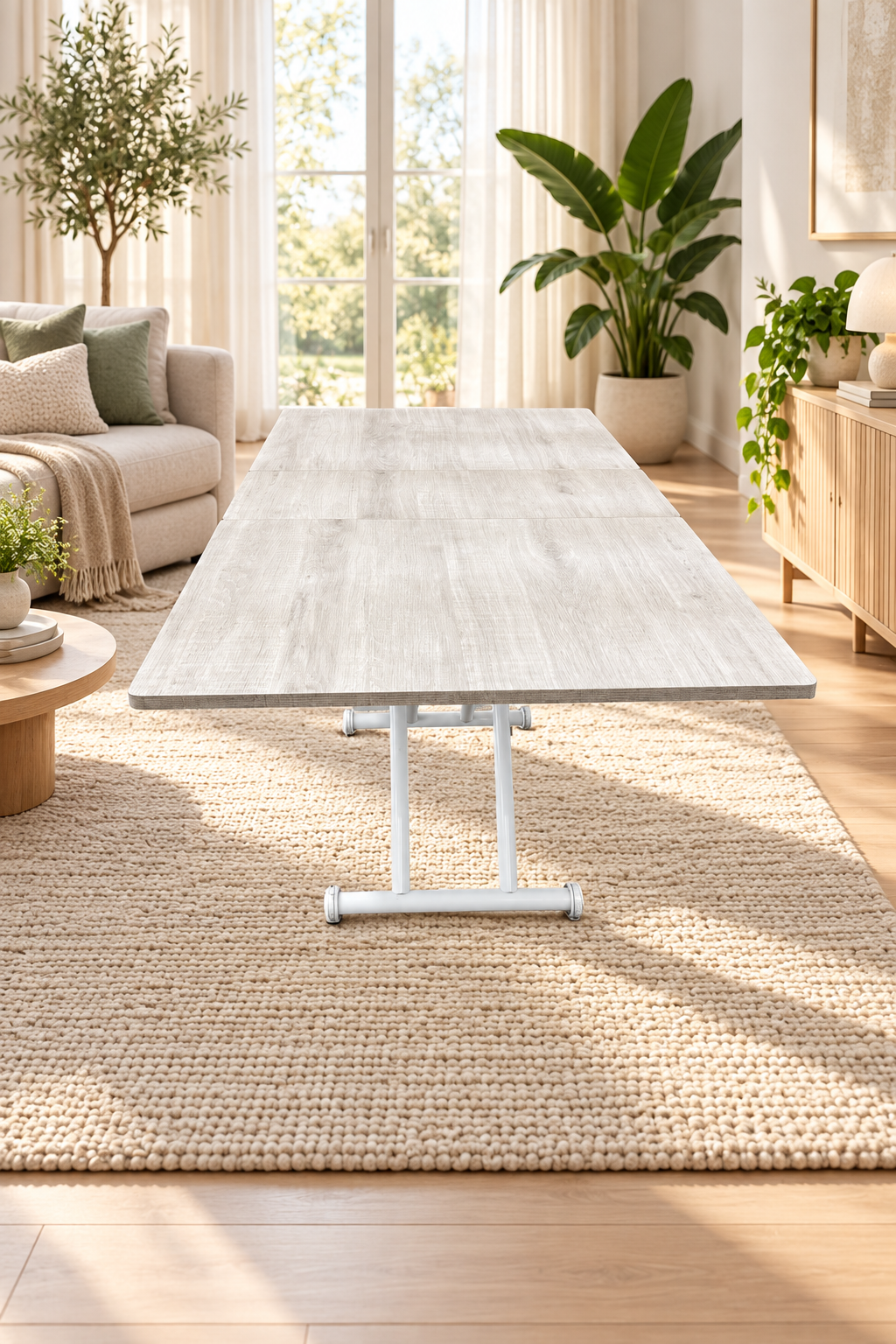 Extendable Square Smart Table | Lisbon MDF & White
