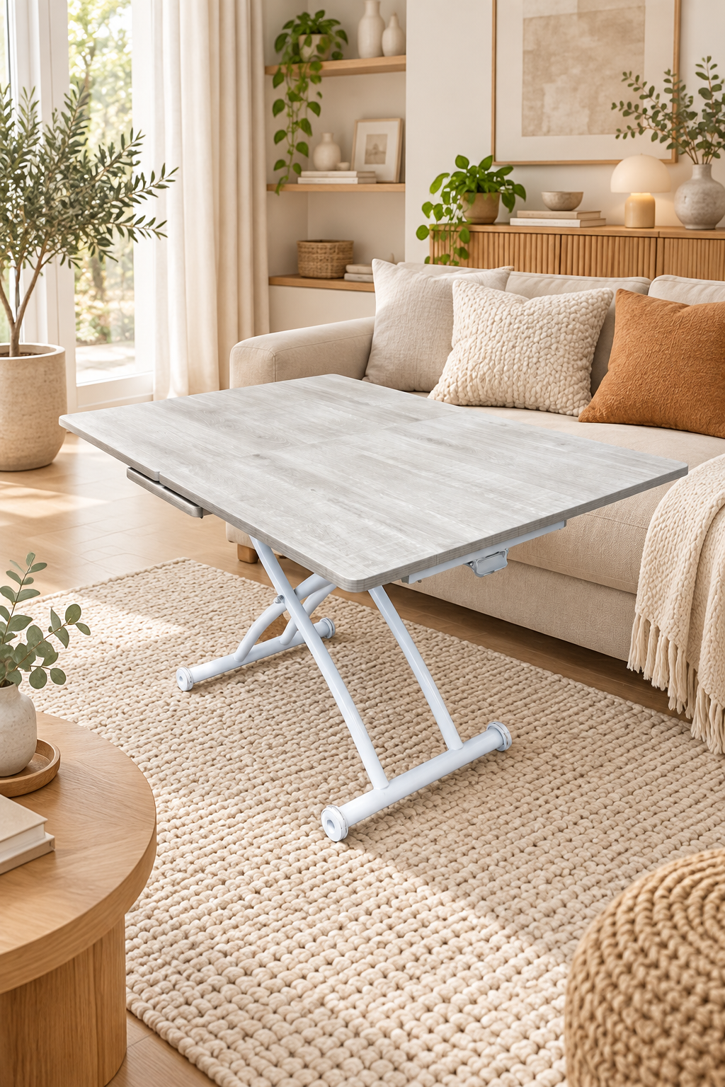 Extendable Square Smart Table | Lisbon MDF & White