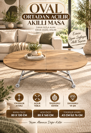 Extendable Oval Smart Table | EfesCam MDF & Chrome