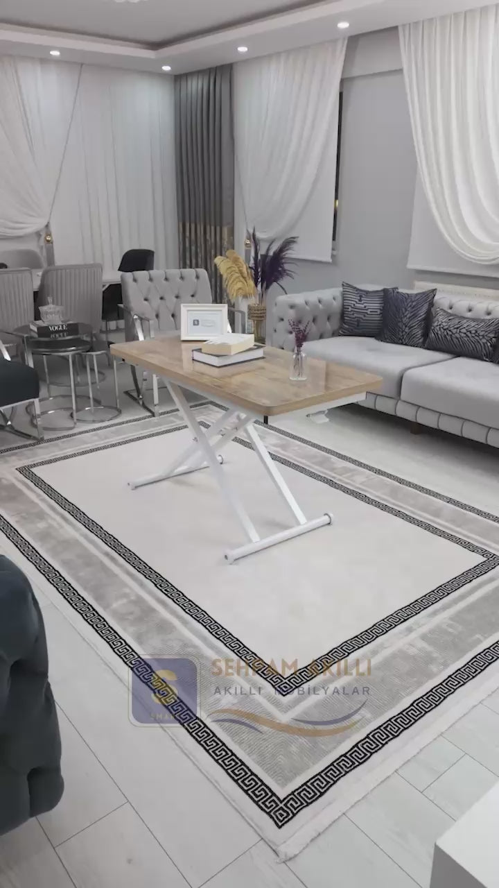 Video yükle: Home Akıllı Sehpa – Antiklayt MDF Üst &amp; Beyaz Metal Ayak